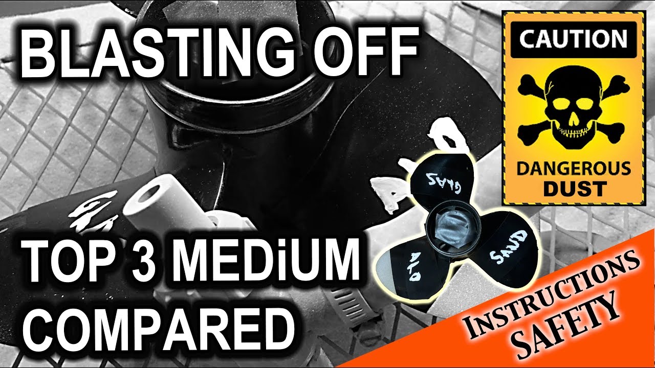 Sandblasting media compared - GLASS - SAND and Aluminium Oxide test