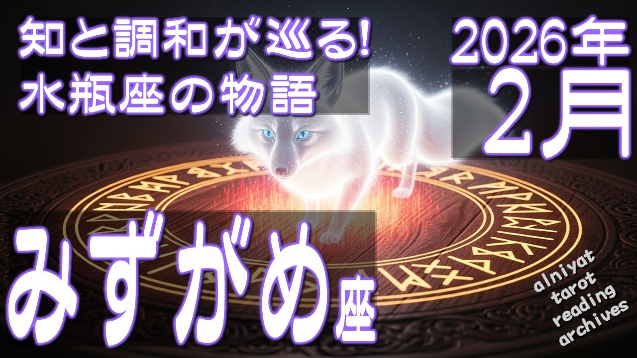 【水瓶座♒】円を描くように、知と調和が巡る！水瓶座の物語2026年2月の運勢【タロットカード、オラクルカード】