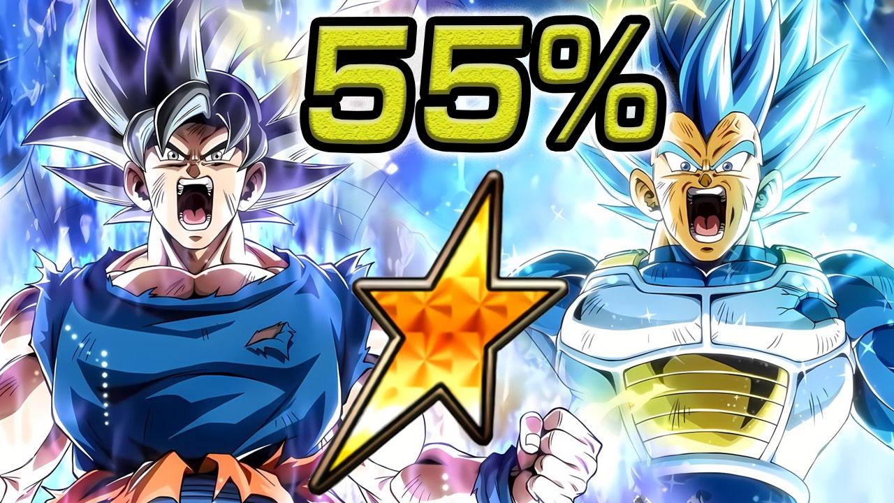 NO DUPES! 55% PHY LR UI GOKU + SSBE VEGETA SHOWCASE! Dragon Ball Z Dokkan Battle