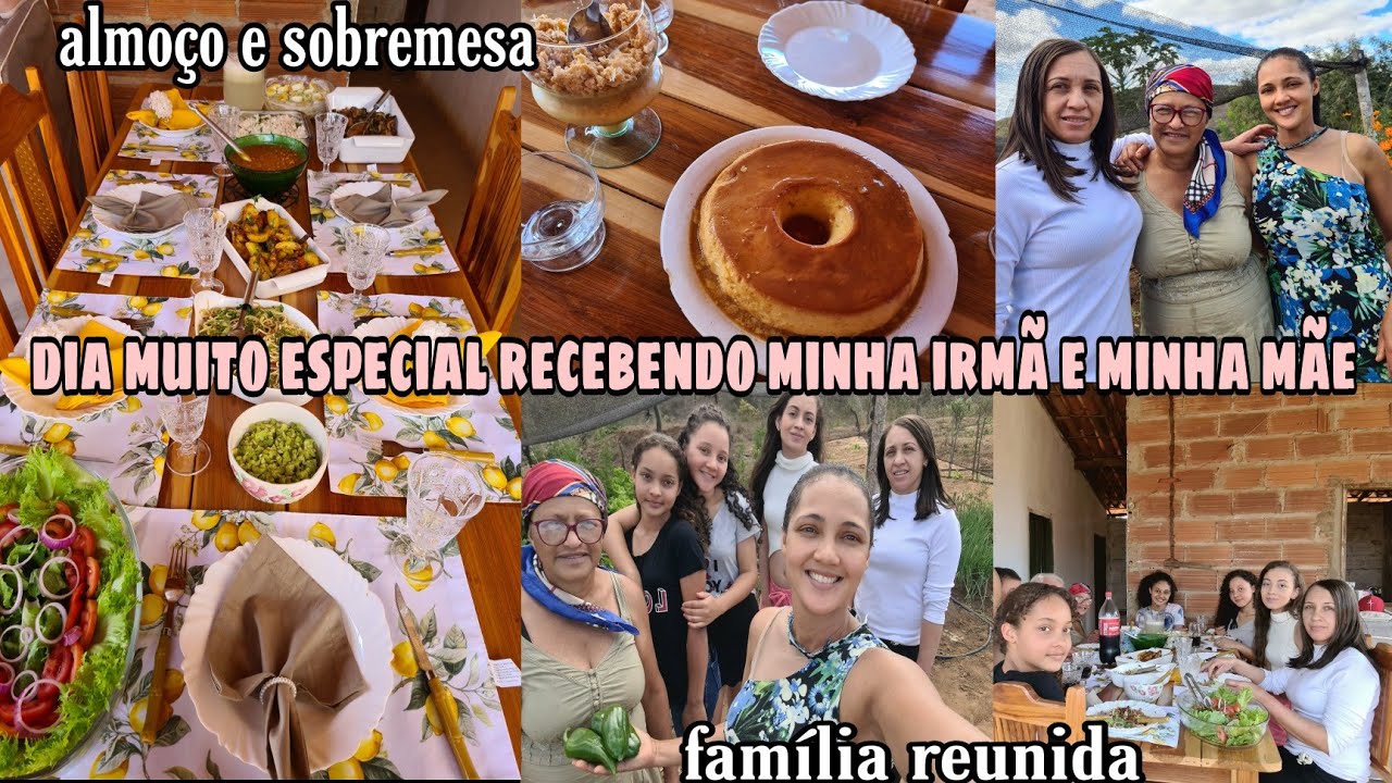 VISITAS ESPECIAIS PRO ALMOÇO/ MINHA IRMÃ E MINHA MÃE VEIO NOS VISITAR/ FIZ ALMOÇO E SOBREMESA/ VLOG