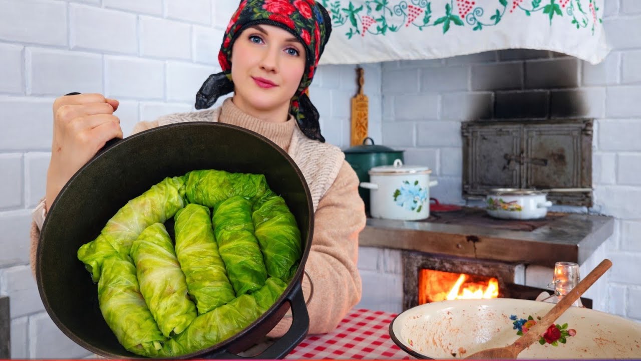 Making the Most Delicious Stuffed Cabbage Rolls Ever | Traditional Village Cooking