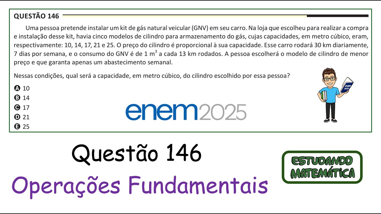 ENEM 2025 - Questão 146 - Operações Fundamentais - Gasto com gás natural veicular