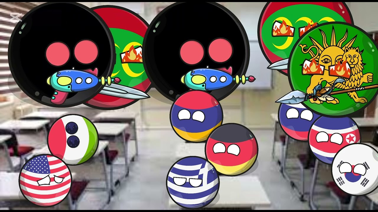 Ülkeler Okulda Countryballs part 8 / Okulda Baskın