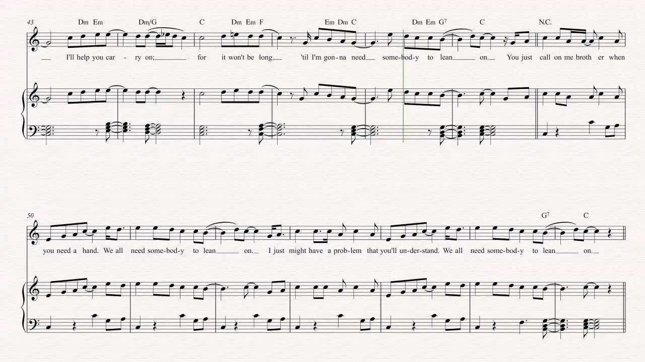 Alto Sax - Lean on Me - Bill Withers Sheet Music, Chords, & Vocals