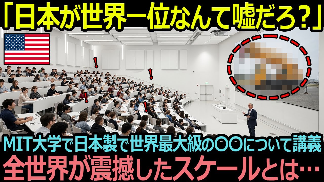 「日本が世界一位なんて嘘だろ？」MIT大学で日本製で世界最大級の〇〇について講義、全世界が震撼したスケールとは…【海外の反応】