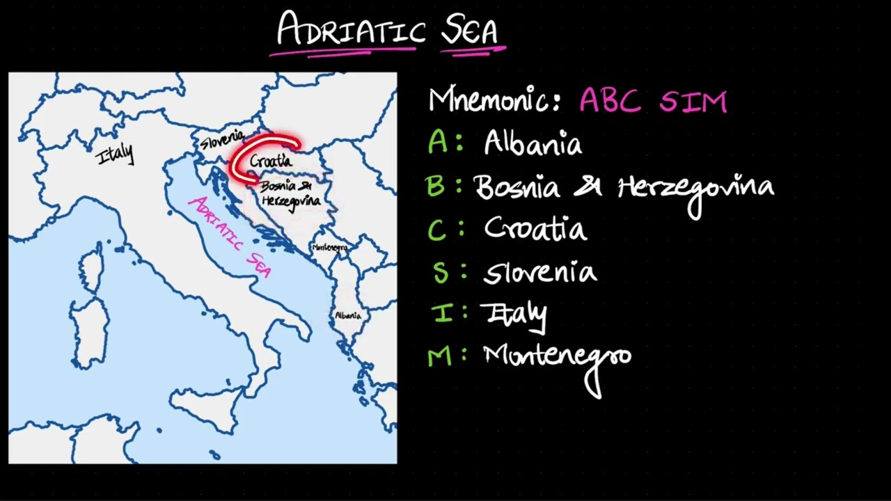 🌊 Adriatic Sea Bordering Countries Mnemonic Trick ✨ | Recall It 📚
