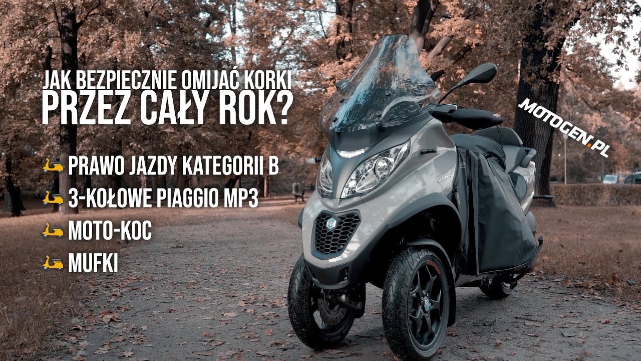 3-kołowy skuter Piaggio MP3 500, mufki, motokoc: Czy z prawkiem kat. B można omijać korki cały rok?