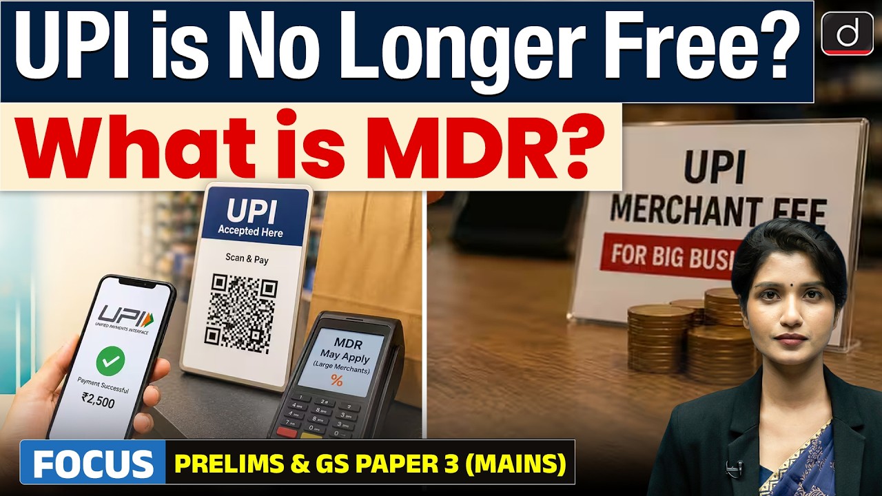 What Is Merchant Discount Rate (MDR)? | New UPI Charges Explained | UPSC | Drishti IAS English