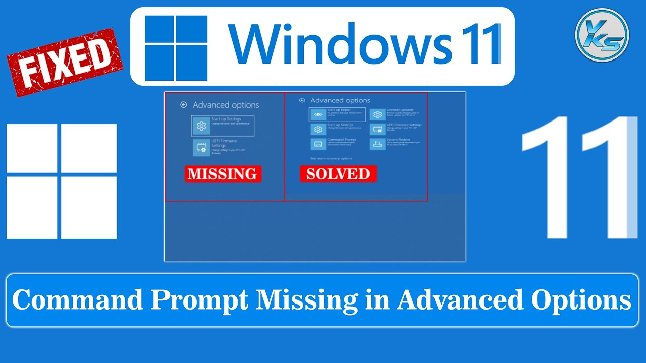 ✅ How To Fix Command Prompt Missing in Advanced Options | Reset This PC Missing in Windows Recovery
