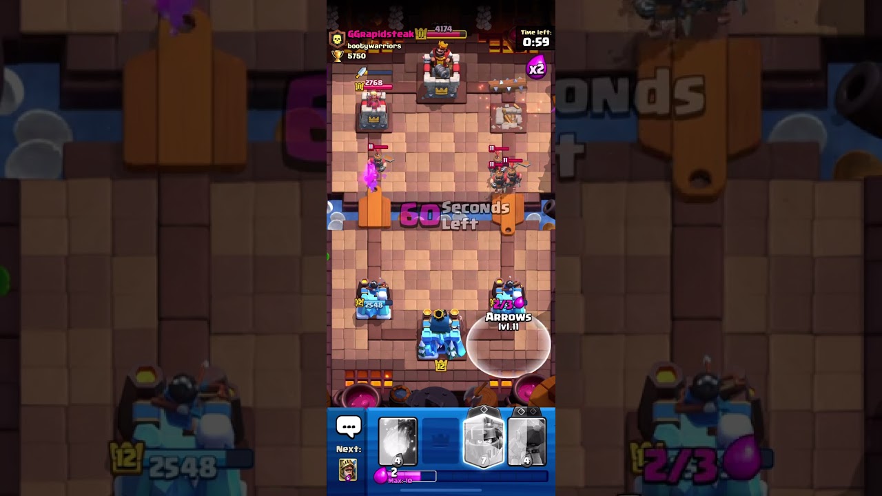 Playing clash Royale 