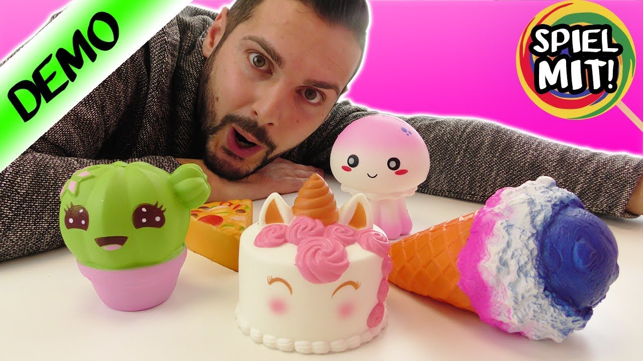 ULTIMATIV SÜßE SQUISHY TOYS - Einhorn Kuchen, Schlumpf-Eis, Kaktus Kawaii, Pizza Anti Stress Mittel