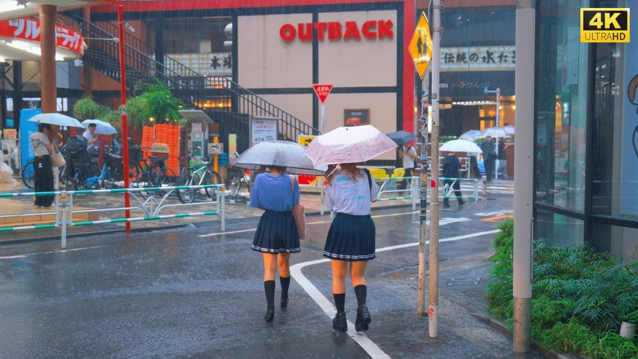 【4K HDR】8 Hours Heavy Rain ASMR|Walk in Shibuya (渋谷) &Harajuku Tokyo Japan |Rain sounds for sleeping