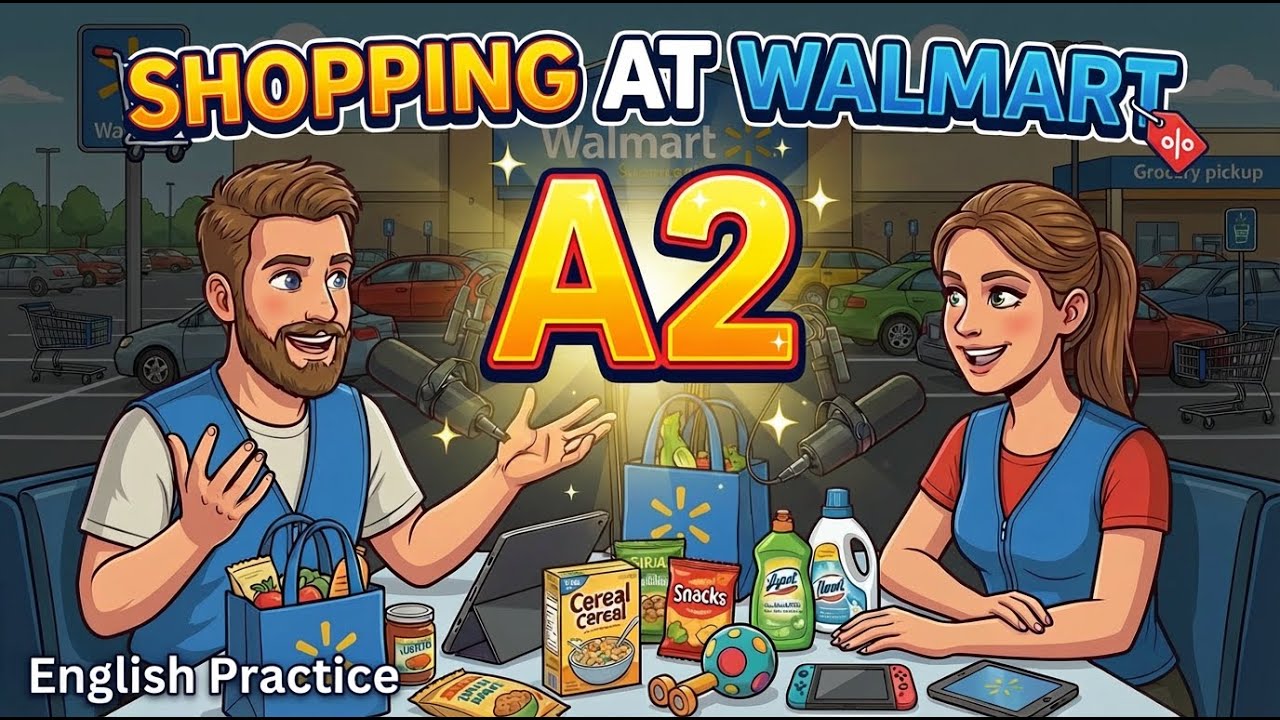 Shopping at Walmart 🛒 | A2 English Listening – At the Supermarket