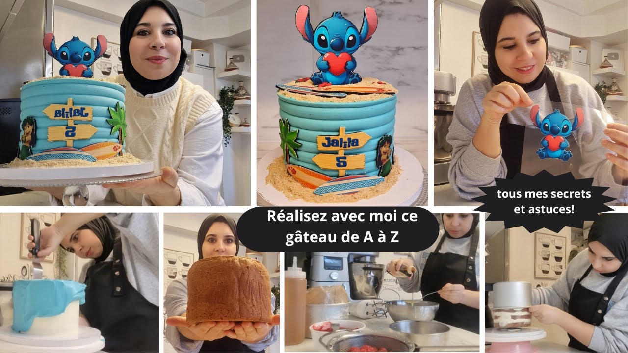incroyable gâteau stitch: tuto pas à pas avec toutes mes astuces!