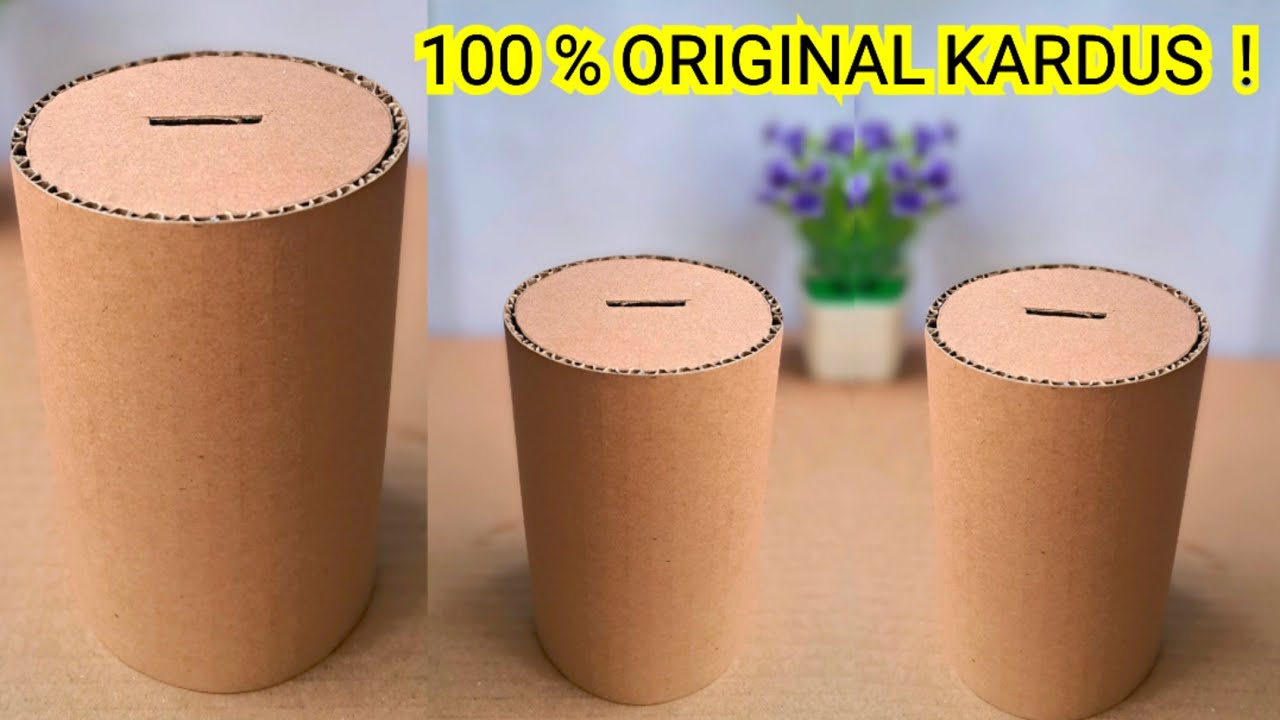 Cara membuat celengan dari kardus bekas ORIGINAL TANPA HIASAN APAPUN !!!
