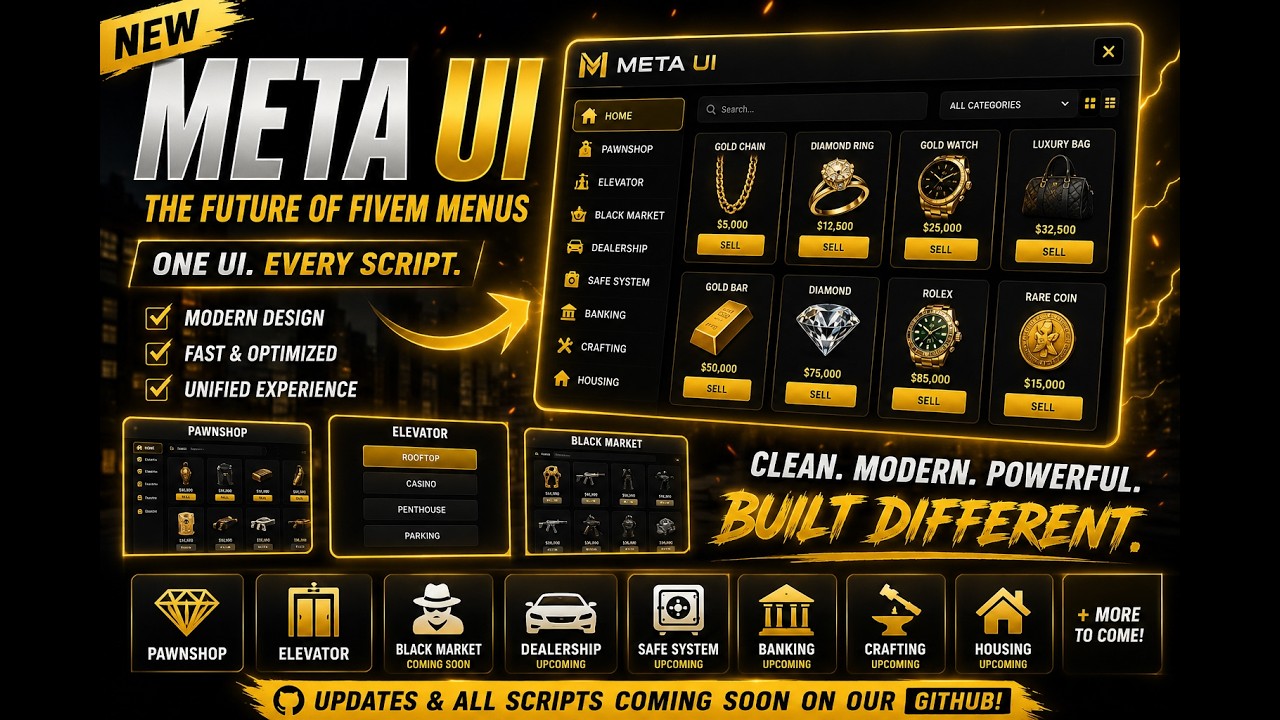 🔥 NEW Meta UI Preview | One UI for Every FiveM Script | QBCore