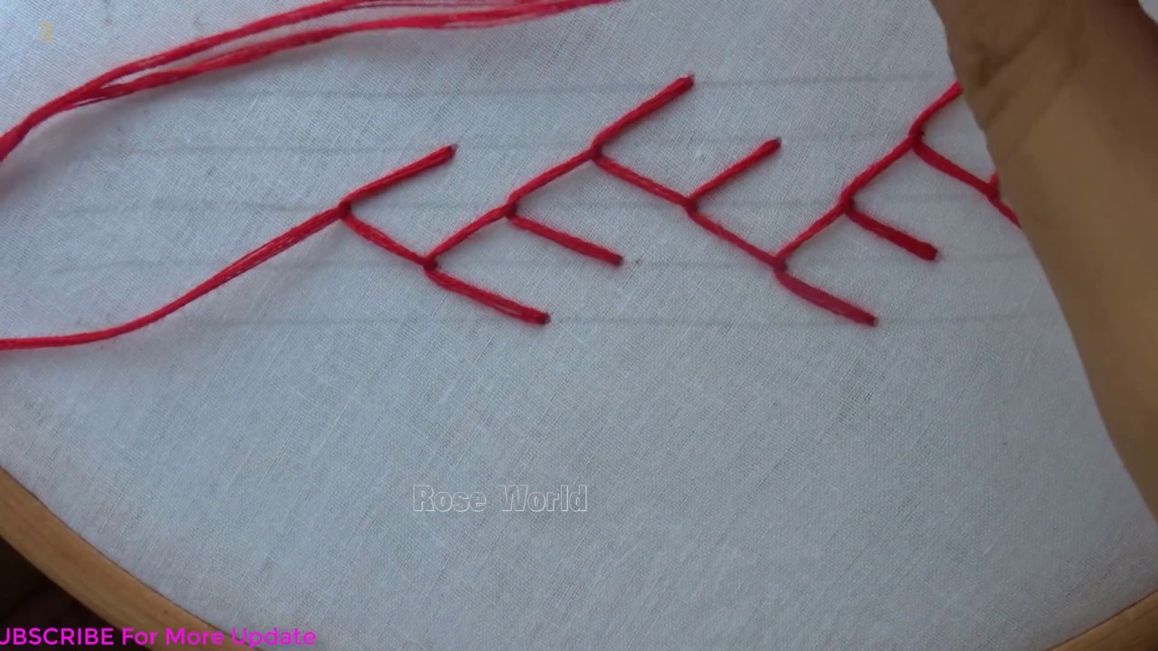 Basic Hand Embroidery Part - 55 | Double Feather Stitch