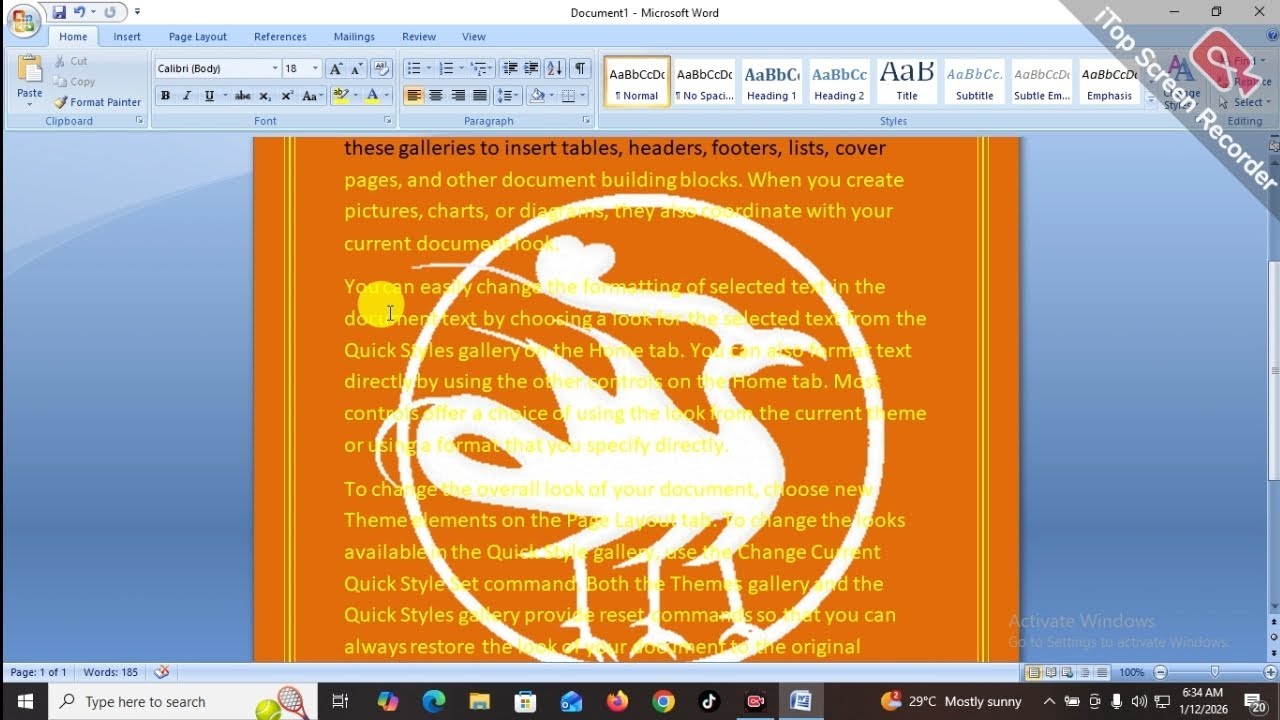HOW TO INSERT WATERMARK IN TO THE DOCUMENT ## MS WORD