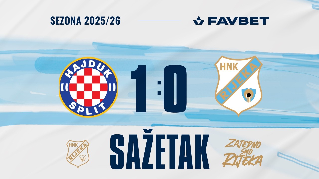 Hajduk - Rijeka 1:0, sažetak, 23. kolo (2025./2026.)