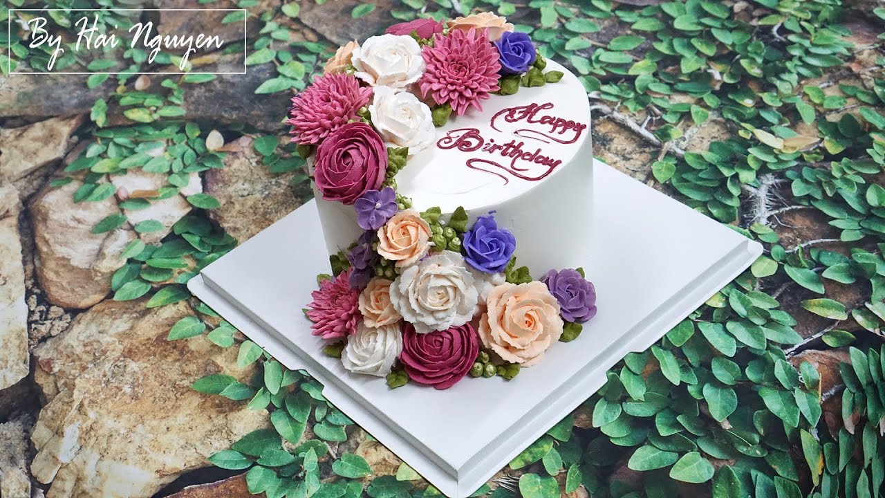 Bánh Sinh Nhật Trang Trí Hoa Xinh Xắn - Decorate Beautiful Flower Cake