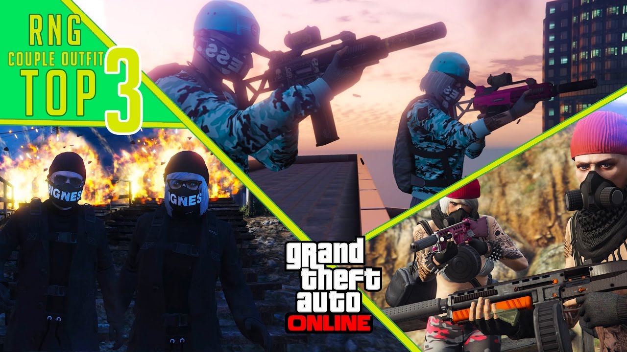 GTA V online - Top 3 RNG couple outfits // conjuntos de RNG para parejas GTA V