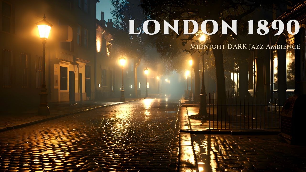 1890년 런던 사건 현장 앰비언스 | 집중, 수면, 공부를 위한 다크 재즈 | 느와르 탐정 무드