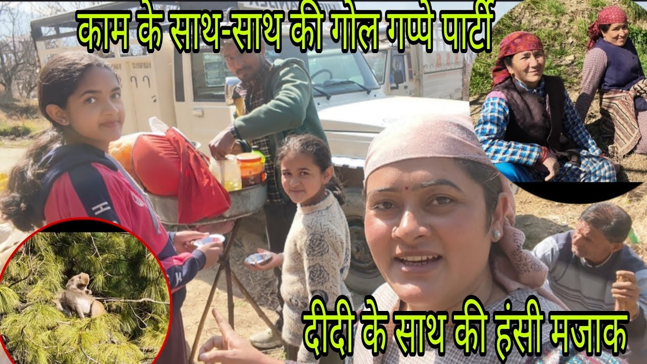 काम के साथ-साथ की गोल गप्पे पार्टी || आनया चैरी ने खाए बहुत सारे गोल गप्पे || pahadi life with kusum