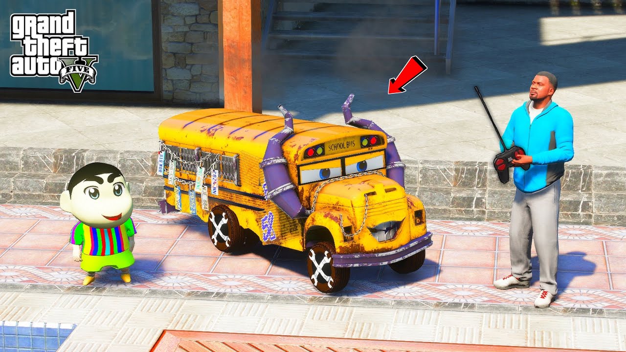 Franklin & Shinchan Buy Mini Monster School Bus in GTA 5 | JNK GAMER