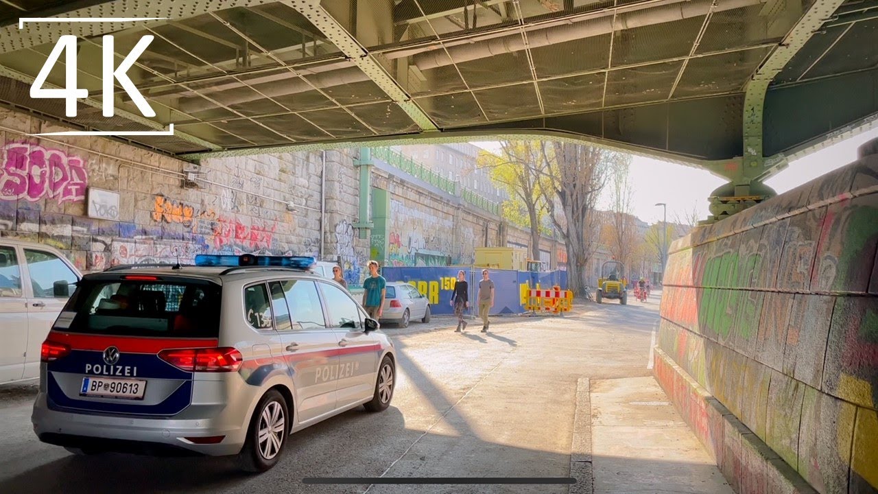 Lockdown #4 in Vienna, Walk at Danube Canal, (April 2, 2021) Donaukanal | ASMR | 4K HDR