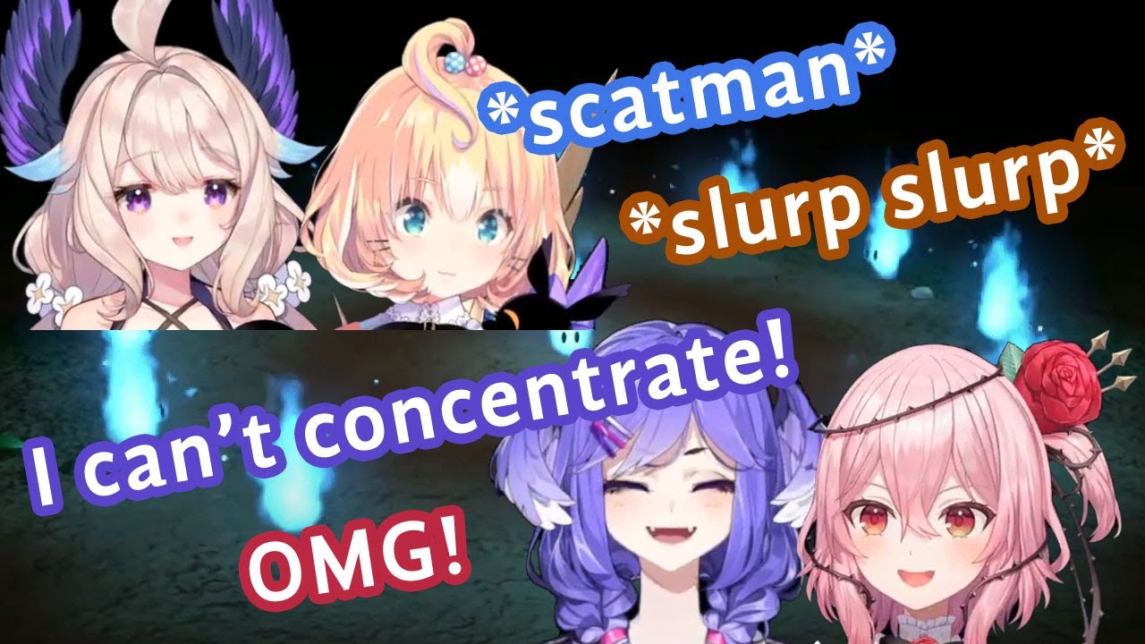 Enna and Millie make slurping noises to distract Selen and Rosemi in Mario Party 【NIJISANJI EN】