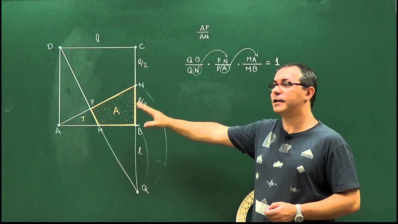 Geometria - Aula 64 - Problema de áreas usando Menelaus