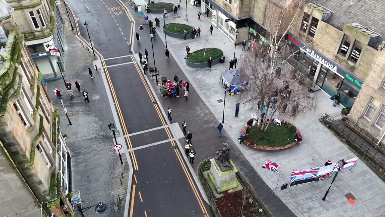 Falkirk  anti illegal migration protest at Newmarket street Drone footage December 20.20