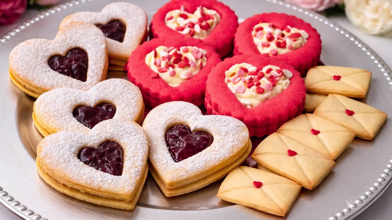Easy Valentine's Day Cookies 💗 One Dough, Three Ways