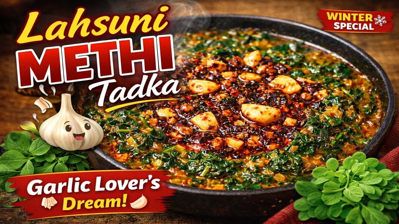Lahsuni Methi Tadka Gravy 😍 | नई स्टाइल की लहसुन मेथी | झटपट & स्वादिष्ट | Winter Special Recipe