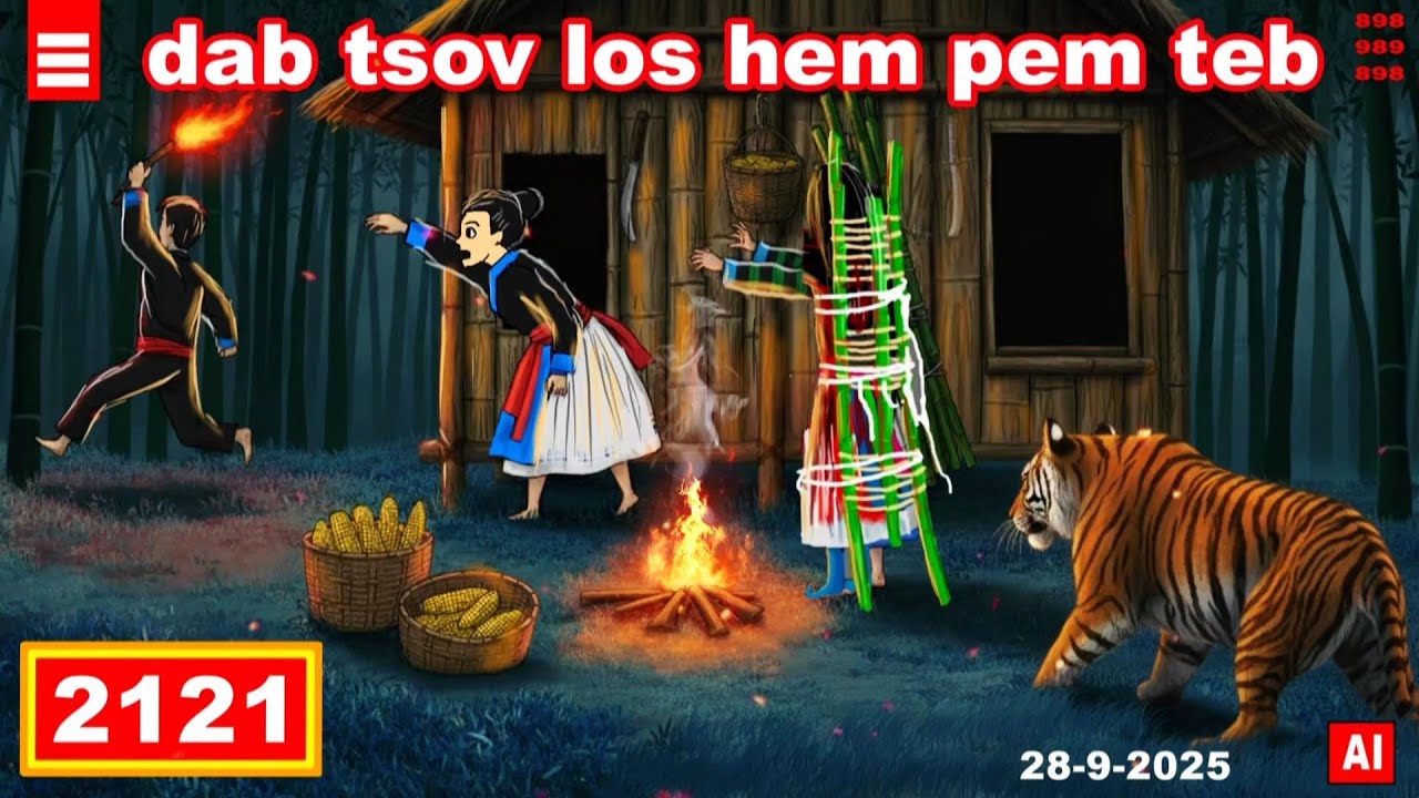 dab hais hmoob - 2121 - 28-9-2025 dab tsov los hem pem teb, ผีและเสือมาหา, The visits.