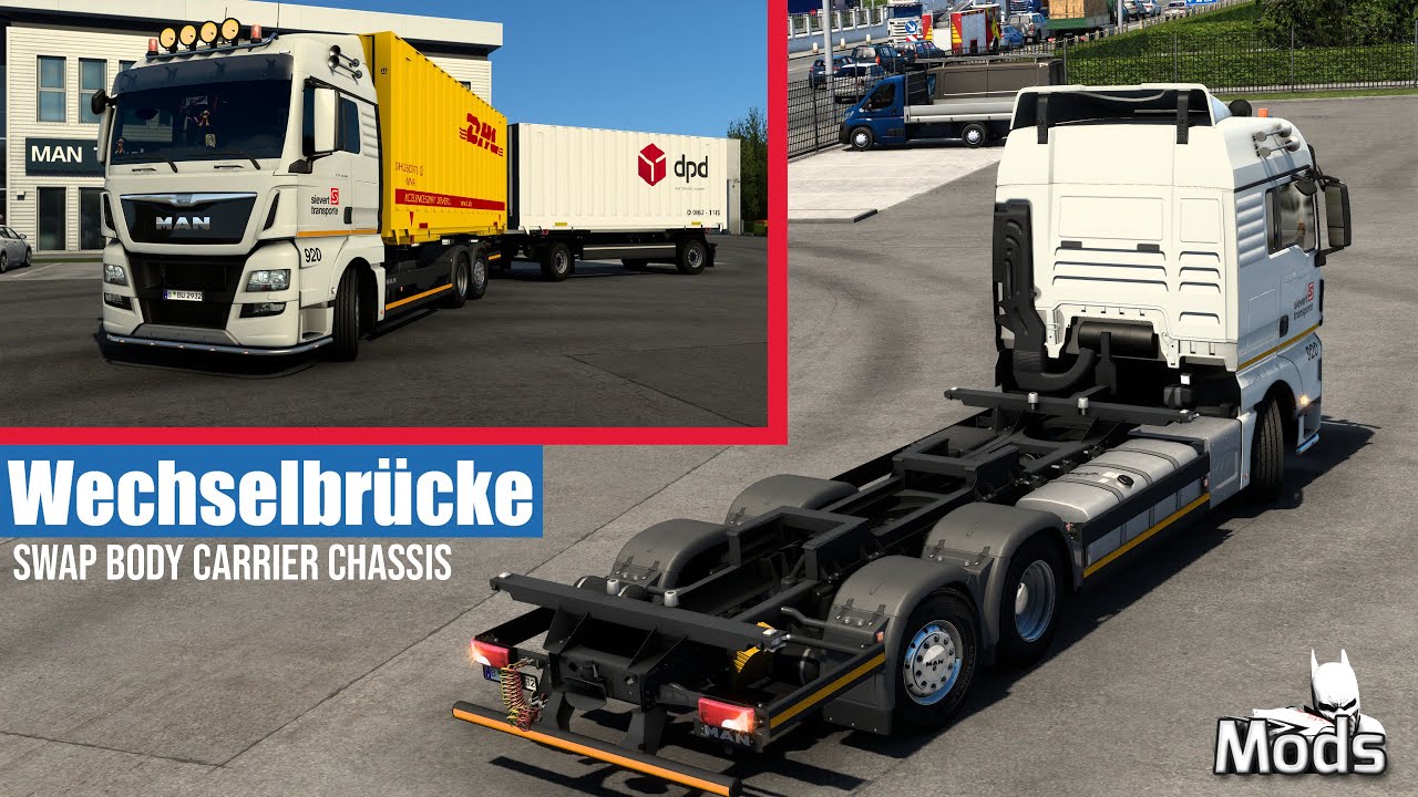 ETS2 1.41 MODS ★ LKW Tuning ▶️ Wechselbrücke - Swap Body Carrier Chassis [Basteln mit Maximus]