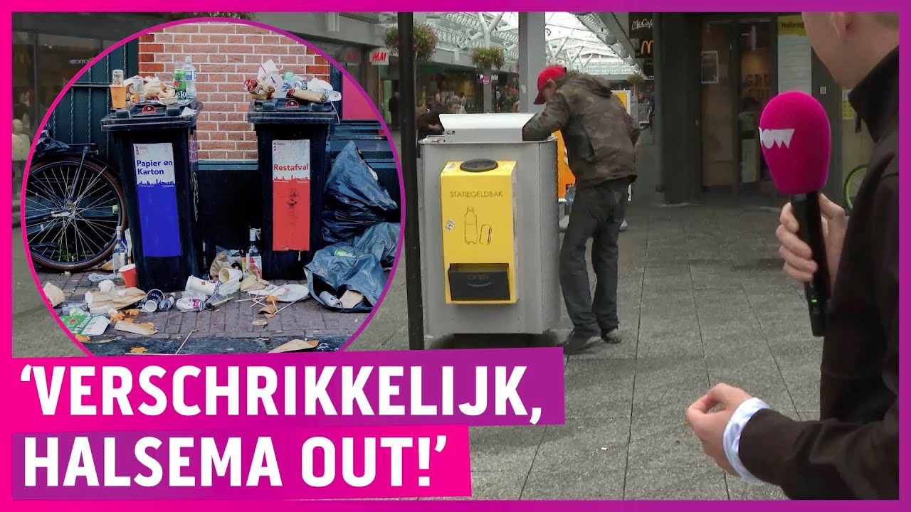 Bergen afval op straat, maar prullenbakken moeten weg