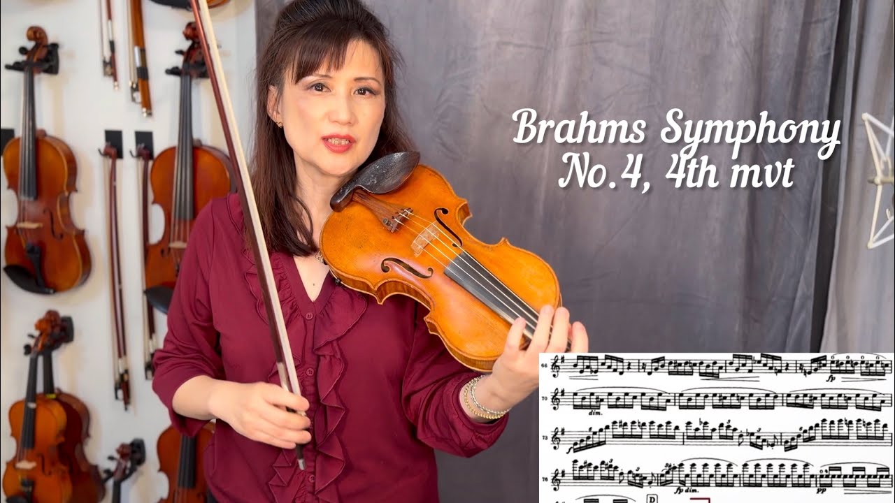 Brahms Symphony No. 4, 4th mvt Violin Excerpt Tutorial (measure 33-82) Slow to 76bpm Audition Prep🎻