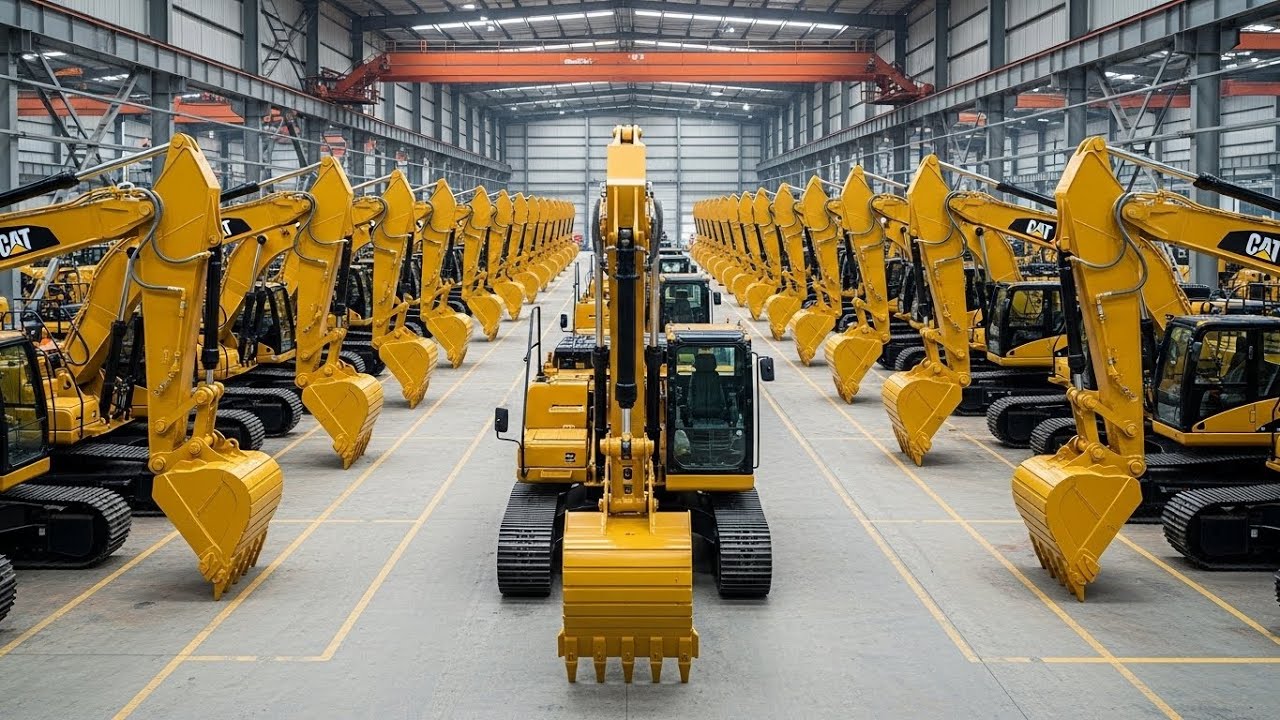 How Caterpillar Giant Excavators Are Manufactured | Inside the Heavy Machinery Plant (Full Process)