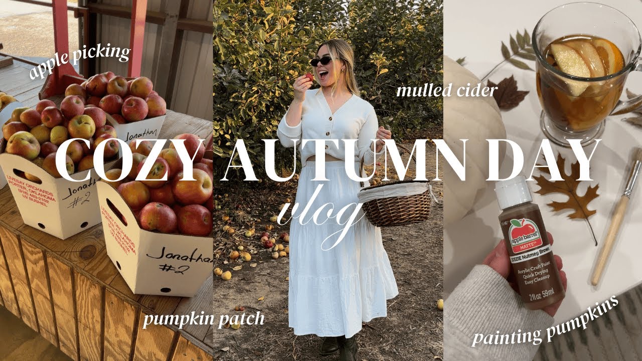 a perfect autumn day 🍂 going apple picking, pumpkin patch, making mulled cider, baking + more!