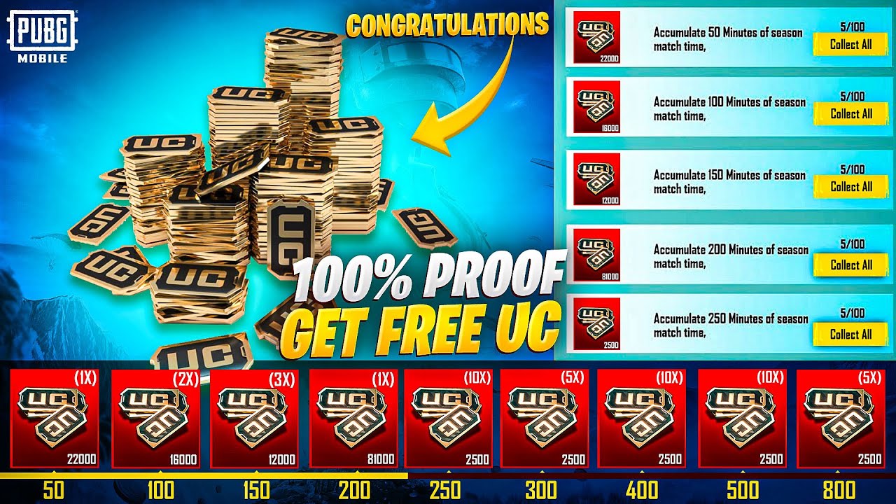 Get Free 100 , 300 , 600 UC | New Free UC Event |PUBGM