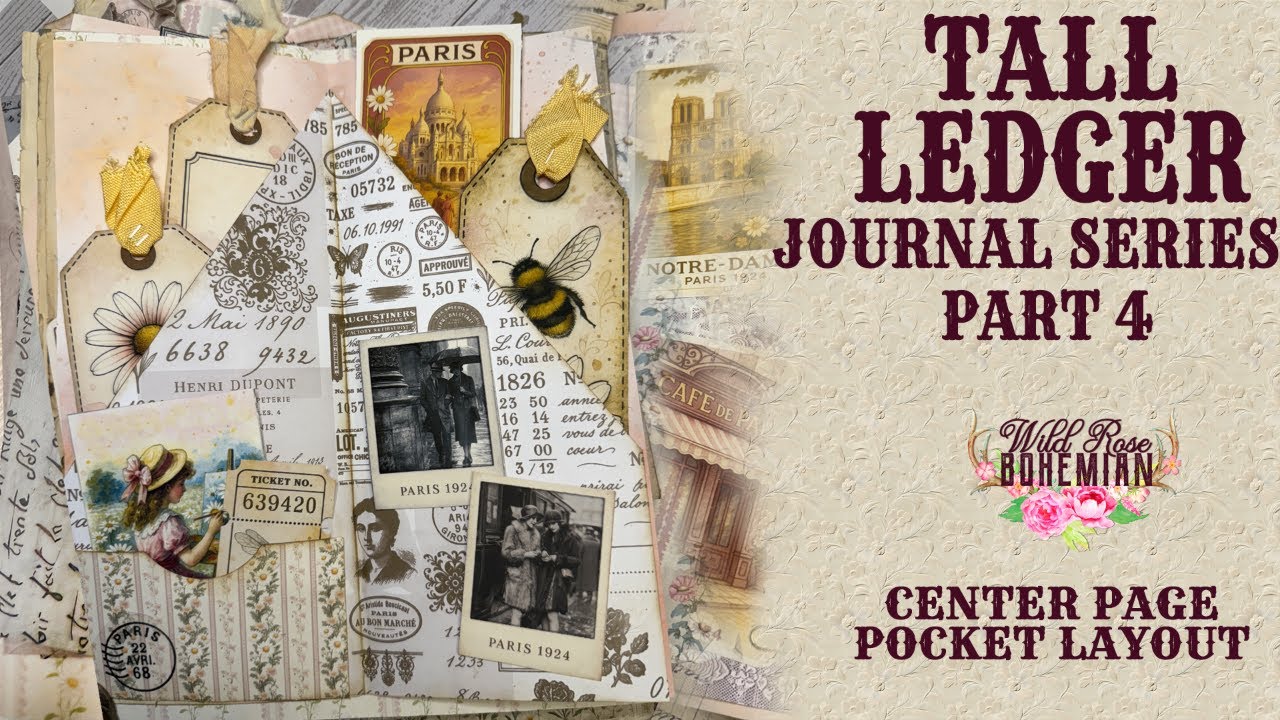 Center Page Pocket Stunner, Using Overlay, Ink Saver, Tall Ledger Series #scrapbookingideas #journal