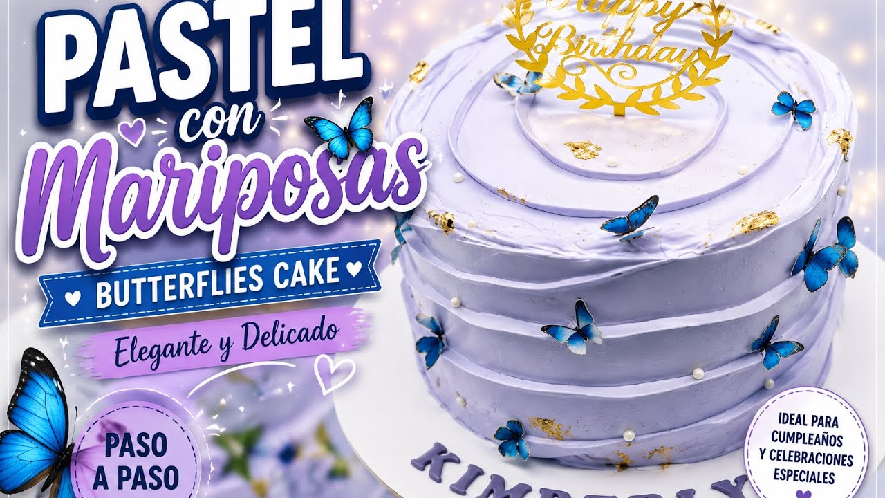 Pastel con Mariposas 🦋   Butterflies Cake