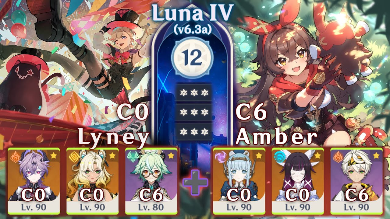 4* and 5* Amber 🆚 Abyss Floor 12 | Builds ➕ Gameplay