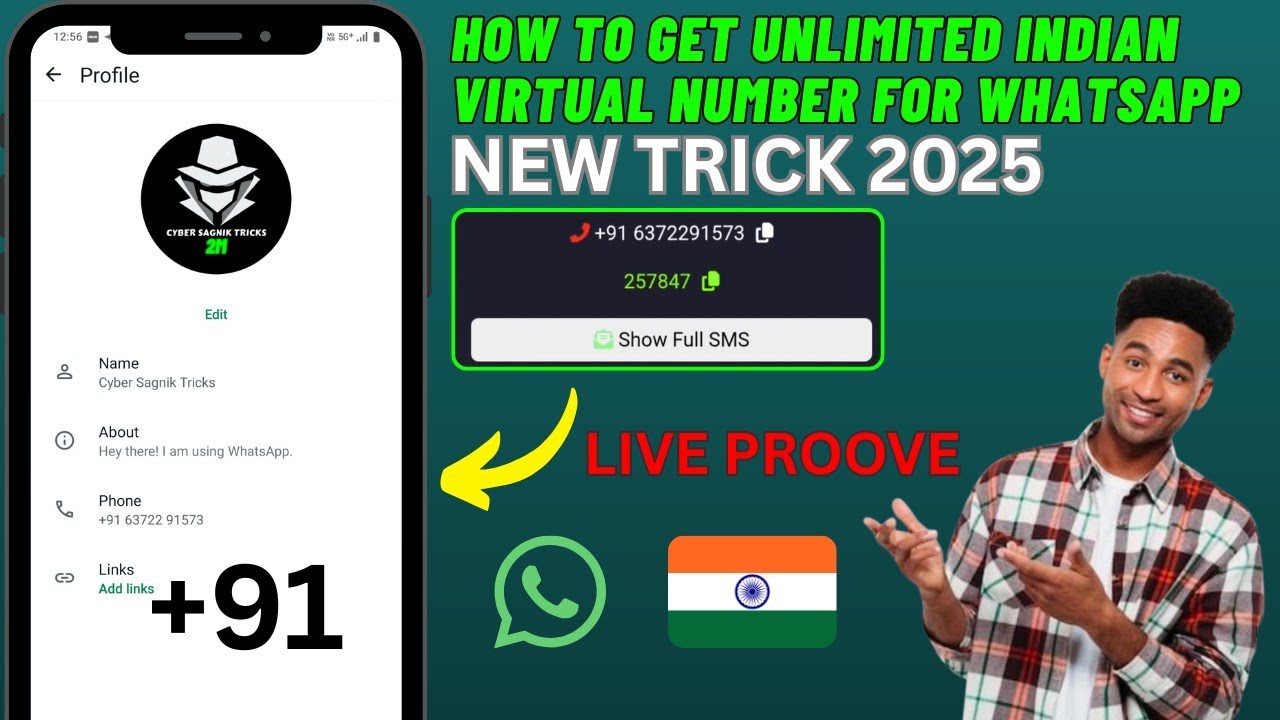 How to get Indian Virtual Number for WhatsApp || CREATE UNLIMITED FAKE WHATSAPP ACCOUNT LIVE PROOVE