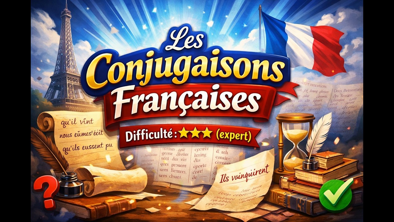 MÉGA QUIZ DE CONJUGAISON – 2 DE 2 (QUESTIONS de 50 à 100) - Difficulté : ★★★
