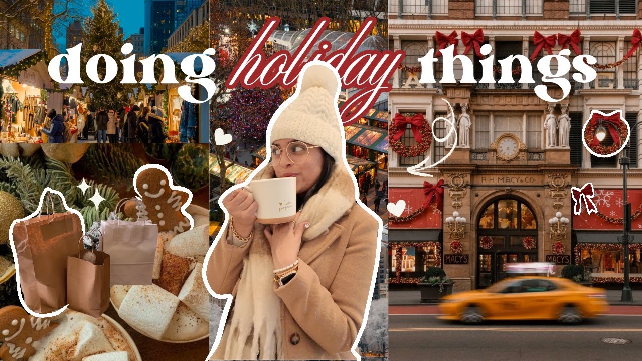 A Cozy Holiday Vlog 🤍🎁  NYC Holiday Market, Christmas Gift Shopping & Cozy Facetime Vibes