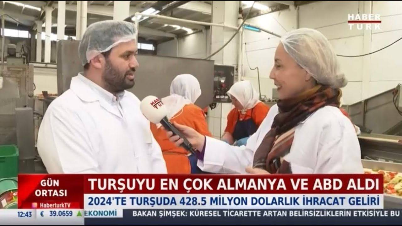 Turşu sektörü ve ihracat hakkında üretim tesislerimizde Habertürk TV canlı yayın röportajımız
