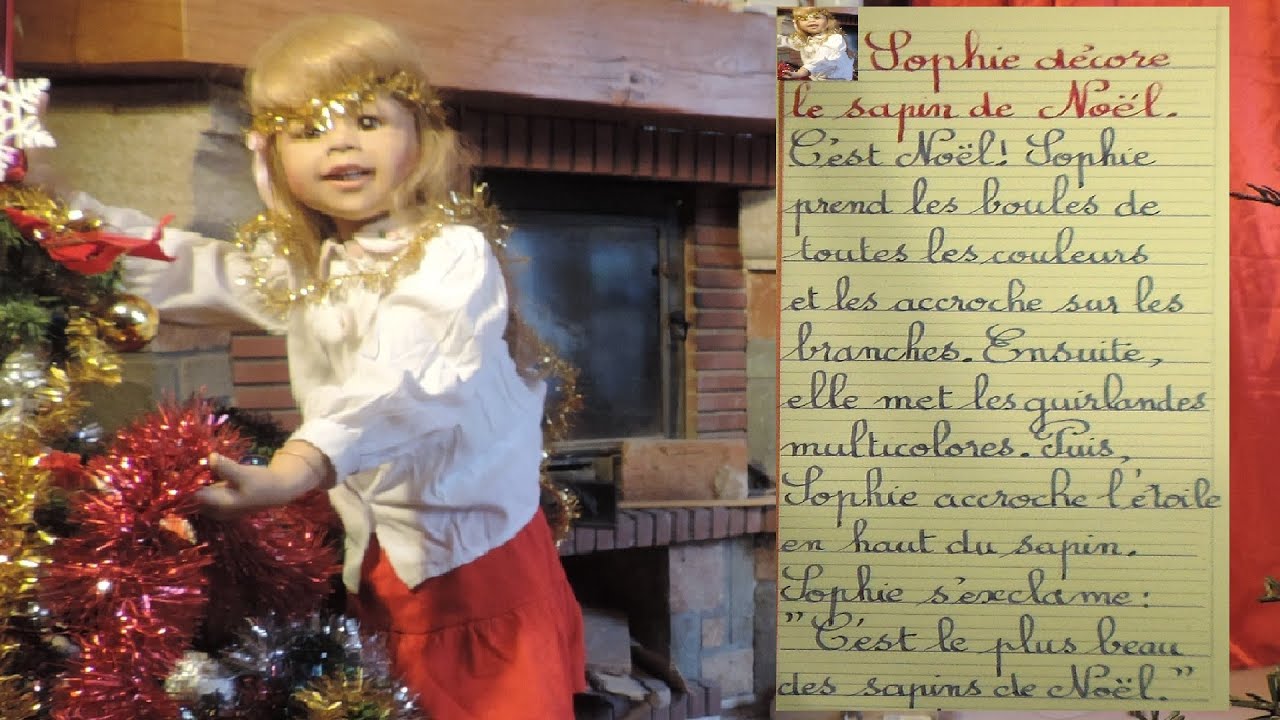 Ecriture cursive Maternelle cp ce1 et ce2 : Modèle texte de Noël # 1