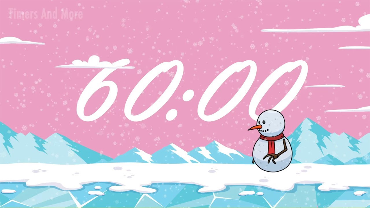 60 Minute Timer Snowman [🎵 WITH MUSIC 🎵]